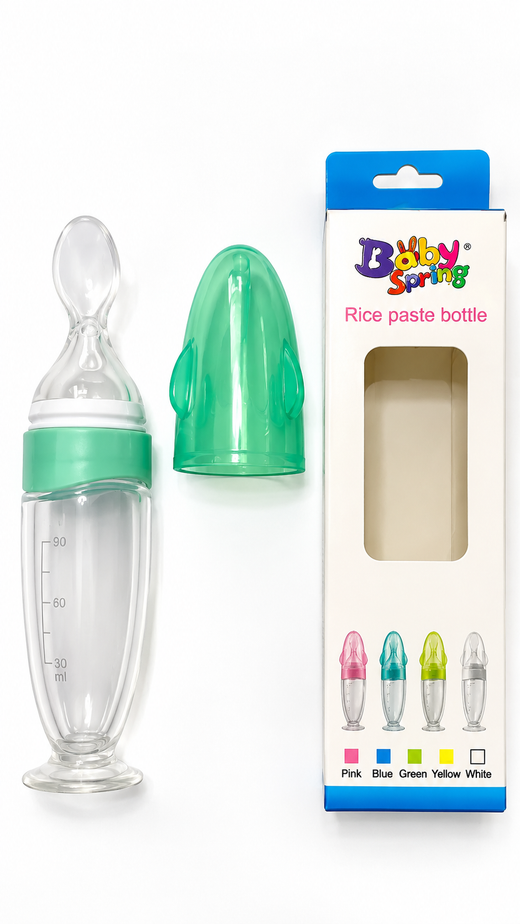 Biberon Cuillère en Silicone pour Bébé – Distributeur de Purée 90 ml