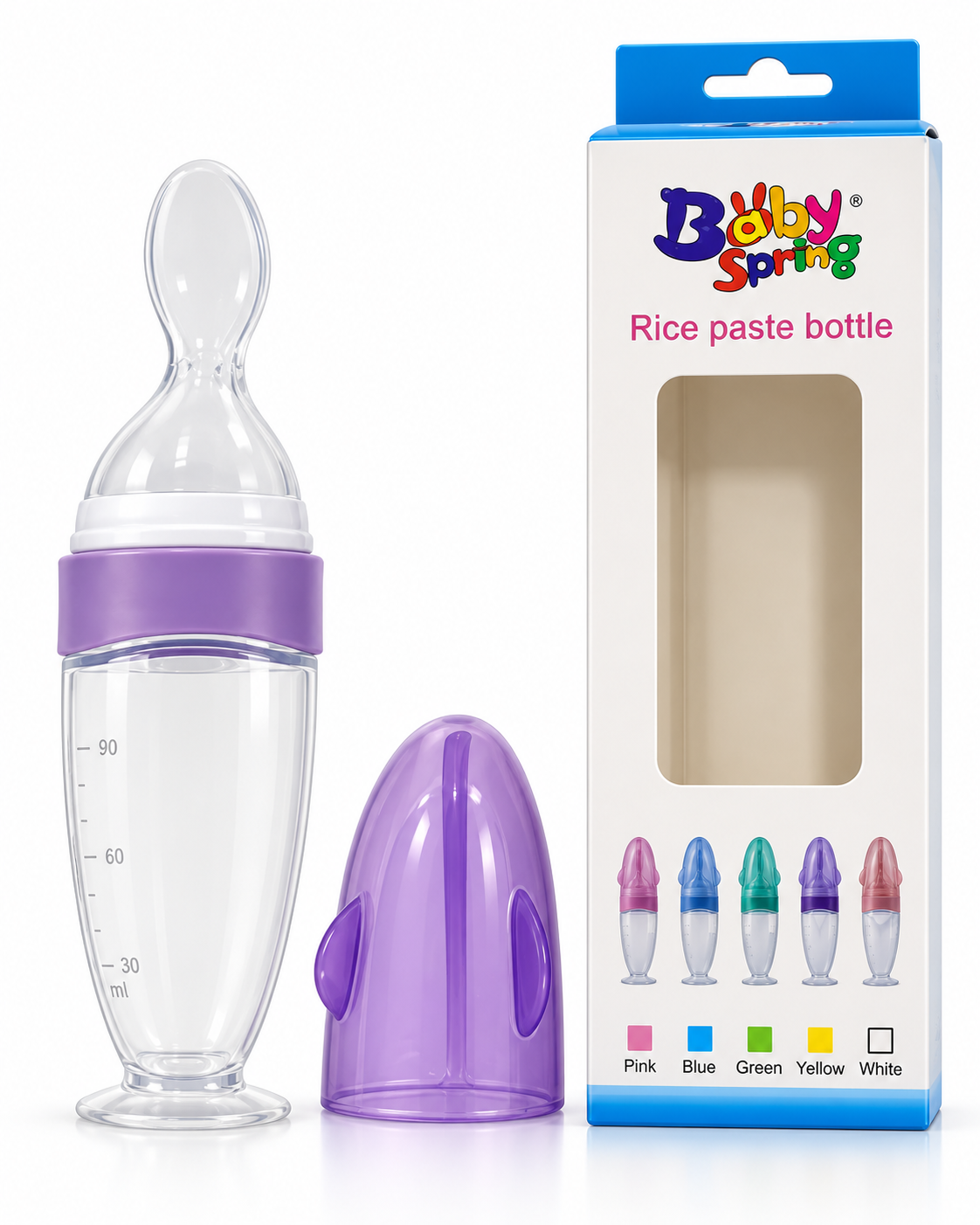 Biberon Cuillère en Silicone pour Bébé – Distributeur de Purée 90 ml