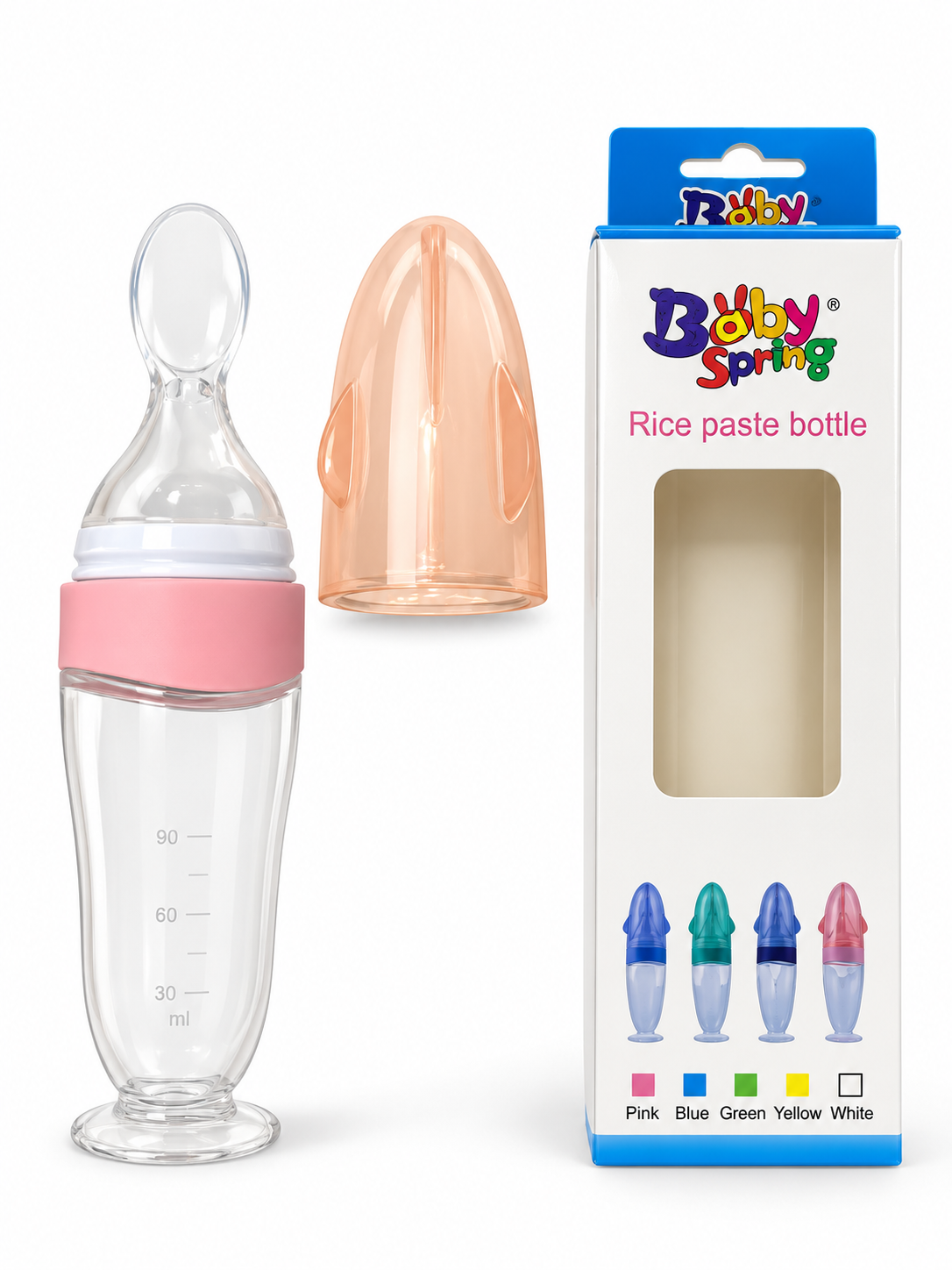 Biberon Cuillère en Silicone pour Bébé – Distributeur de Purée 90 ml