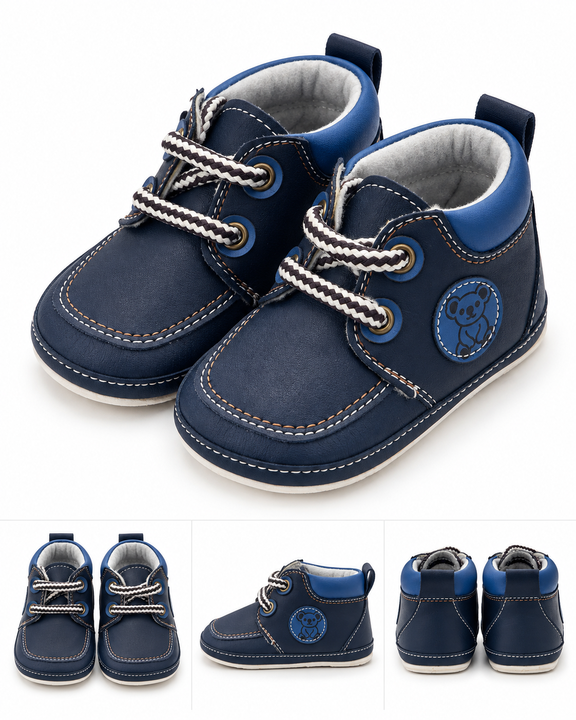 Bottines Bébé à Lacets – Modèle Ourson Confortable
