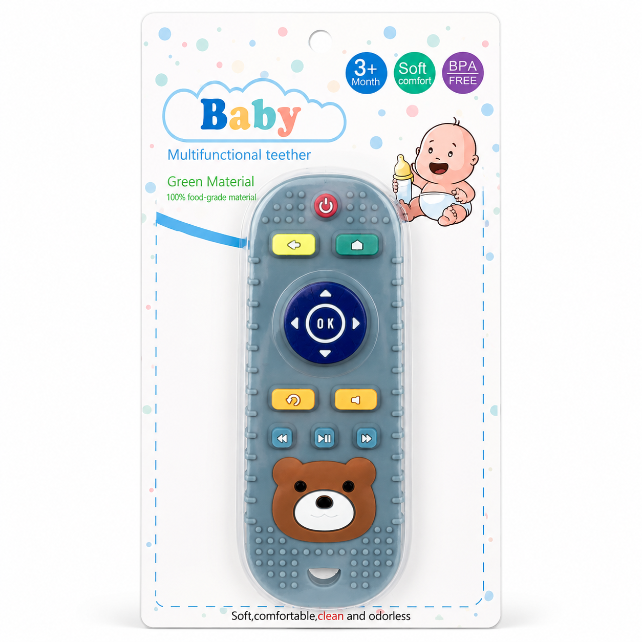 Télécommande de dentition en silicone pour bébé