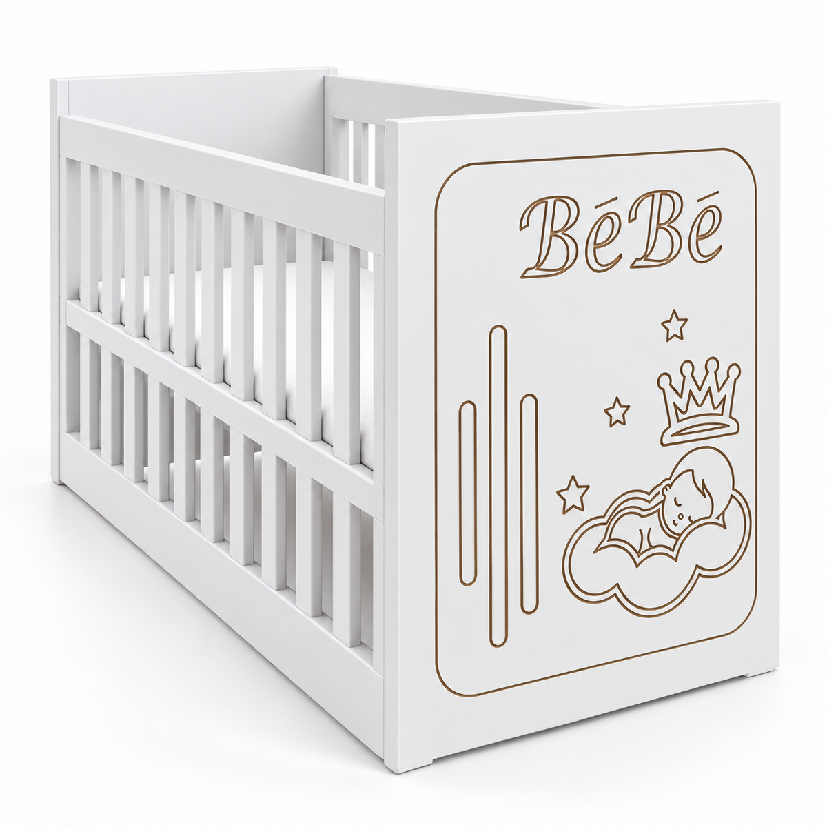 Lit Bébé Évolutif avec Côté Ouvrant – 124 × 64 cm