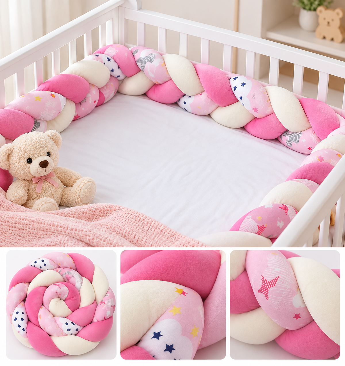 Tour de Lit Tressé Bébé – Doux, Moelleux et Décoratif