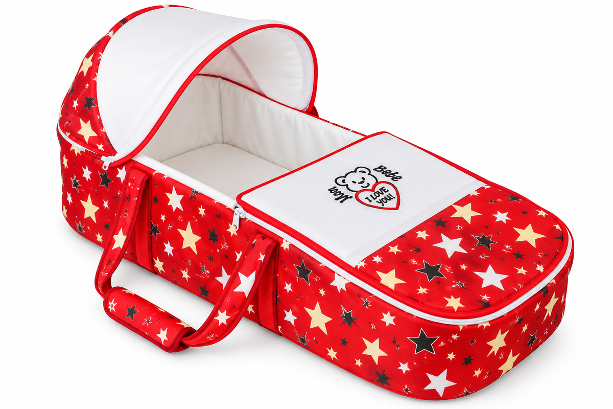 Couffin Porte-Bébé Matelassé avec Capuche et Poignées