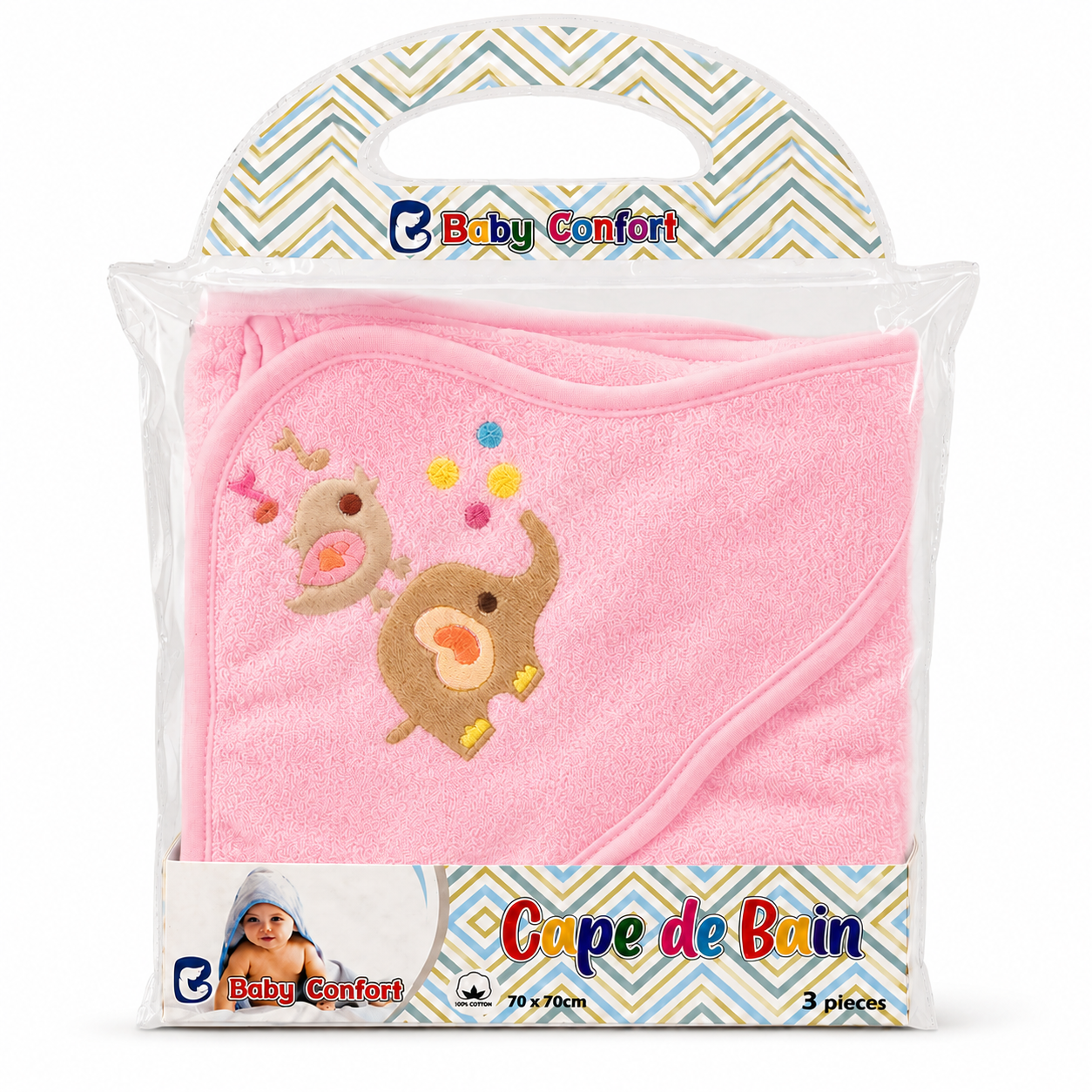 Cape de Bain Bébé 3 Pièces – Douce et Absorbante