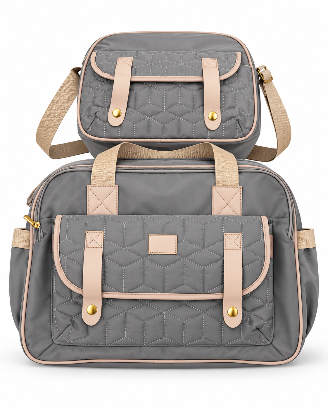 Ensemble de 2 Sacs à Langer Bébé – Grand Sac + Sac Bandoulière