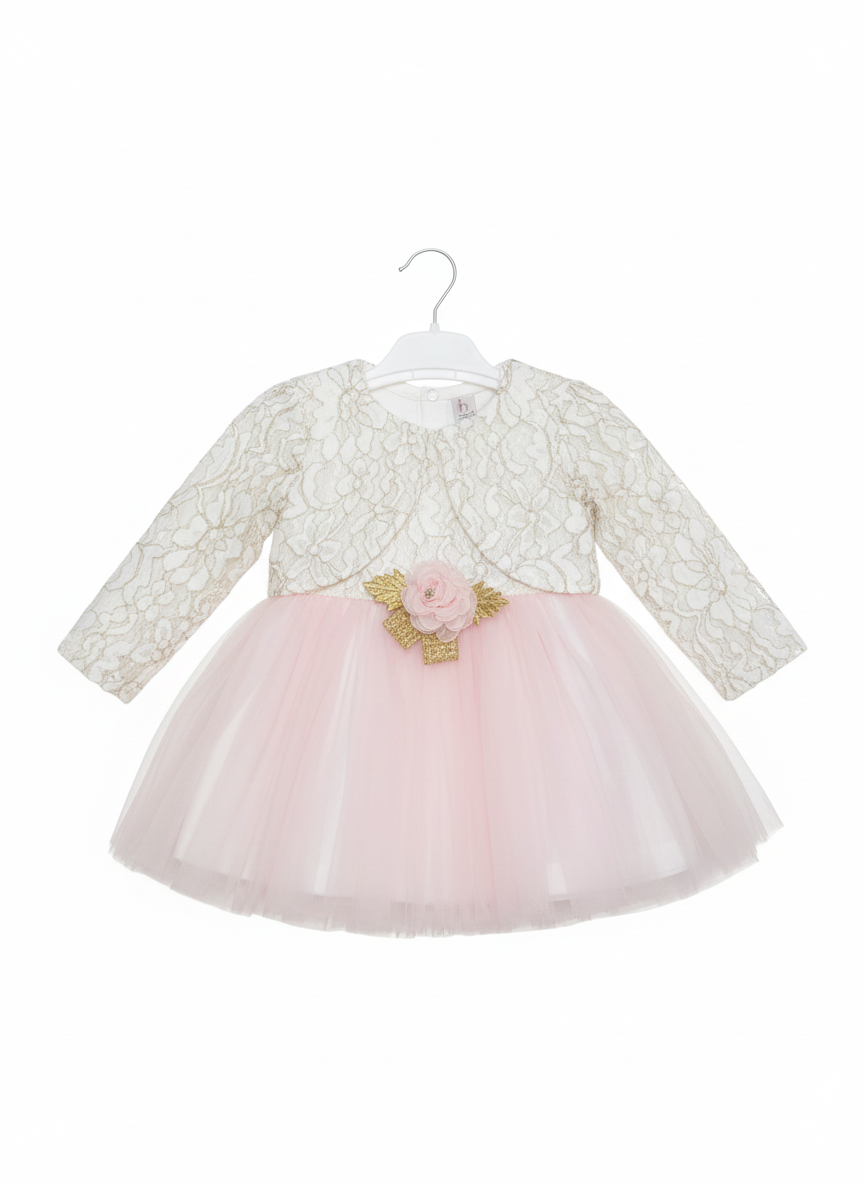 Robe bébé fille élégante en dentelle et tulle