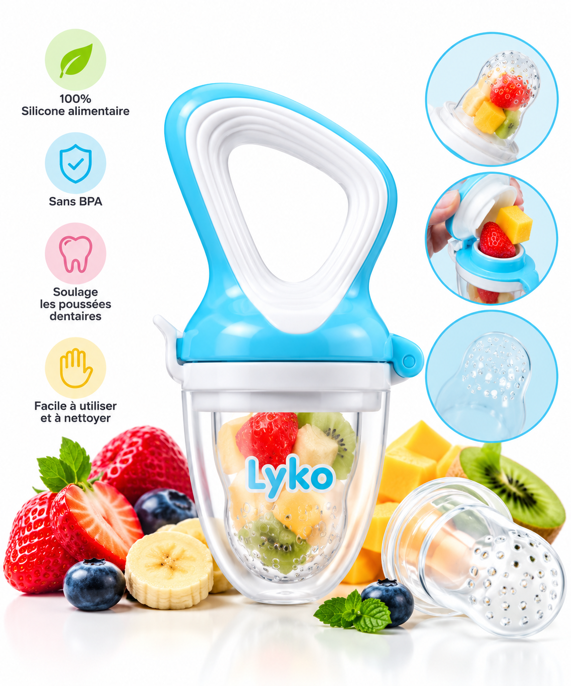 Grignoteuse à Fruits en Silicone pour Bébé – Lyko | Dès 6 Mois