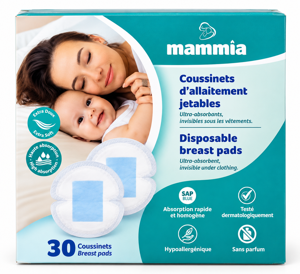 30x Coussinets d'allaitement jetables Mammia