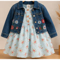 Robe Florale + Veste en Jean Brodée