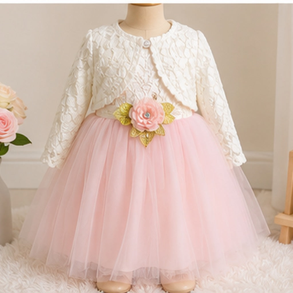 Robe Princesse Tulle Rose + Boléro