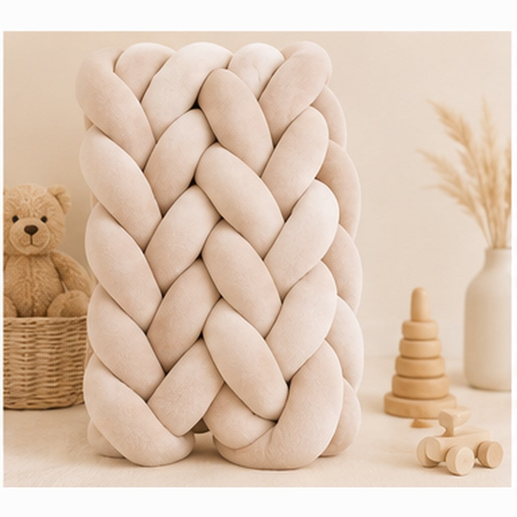 Tour de lit tressé beige