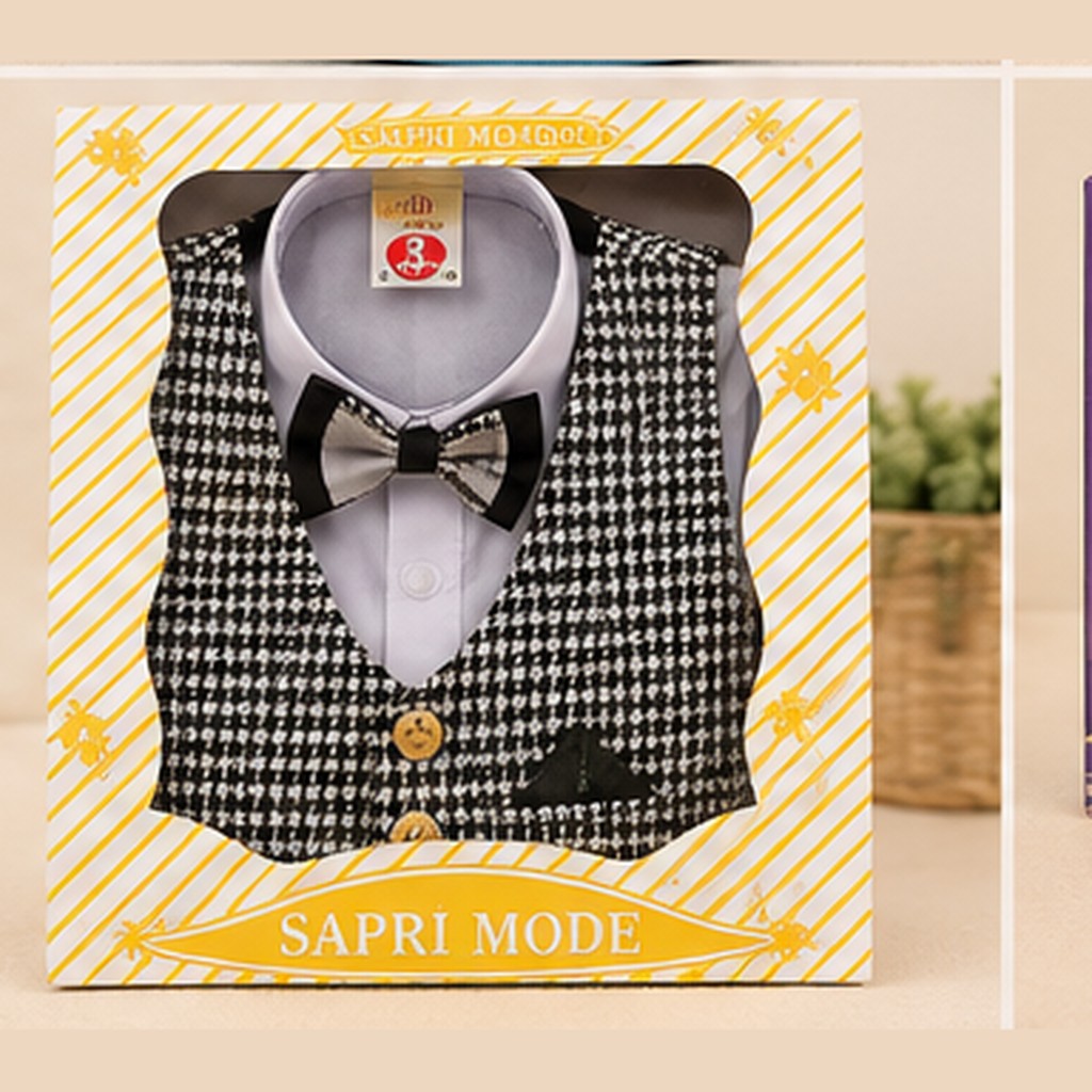 Chic baby shirt and waistcoat set