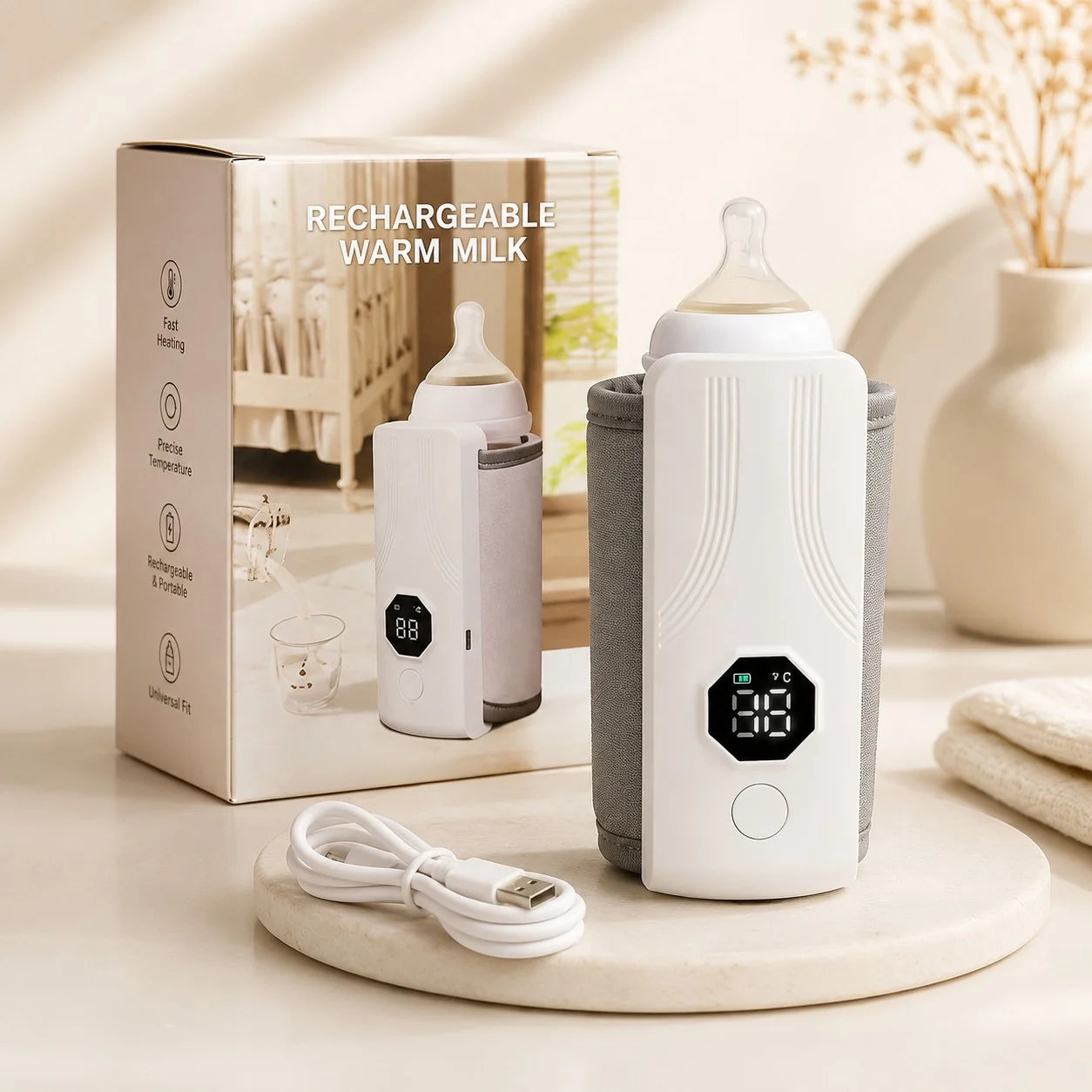 Chauffe-biberon portable rechargeable